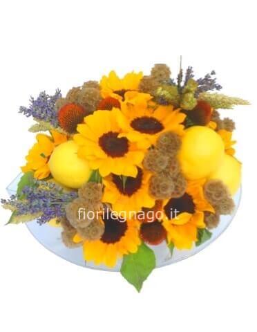 centrotavola base con girasoli